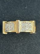 9ct Gold ring set with 12 diamonds Size N Weight 5