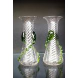 Pair of art glass vases Height 21 cm