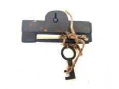 Rare antique 1600-1868 Japanese iron Lock.Rare an