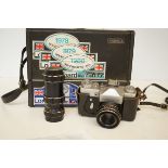 Vintage Zenntih-B camera spare lens & carry case