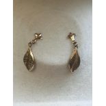 Boxed pair of 9ct gold earrings