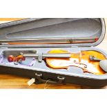 Cased violin & soft case