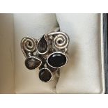 Silver designer dress ring boxed