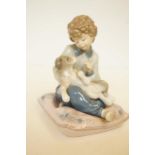 Lladro 5703 figure of boy with dog