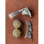 3 Silver brooches