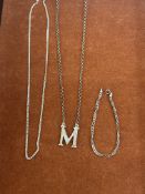 Silver chain, Silver chain & pendant & silver brac