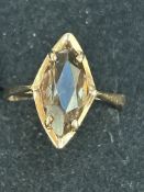 9ct Gold ring set with smokey quartz Size P