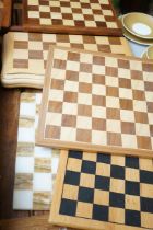 Five chess boards