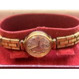 Ladies gold plated rotary wristwatch