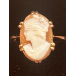 9ct Gold cameo ring Size Q 2.8g