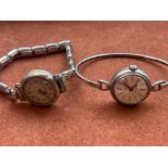 2 Silver ladies wristwatches A/F