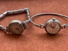 2 Silver ladies wristwatches A/F