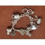 Silver charm bracelet