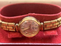 Ladies gold plated rotary wristwatch