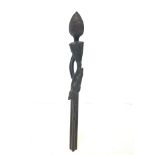 Rare Antique Ebony Buddhist Temple Lotus Scepter.