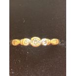 9ct Gold diamond trilogy ring Size i 1.2g