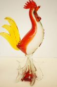 Art glass cockerel, 40cm
