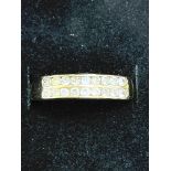 9ct Gold ring set with white stones Size O