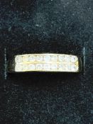 9ct Gold ring set with white stones Size O
