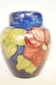 Moorcroft Clematis ginger jar blue 6" with Queen M