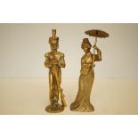 Two brass figurines