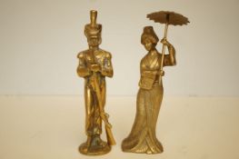 Two brass figurines