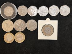 Collectable 50p coins and £2 coins
