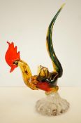 Art glass cockerel, 48cm