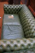 Green leather Chesterfield