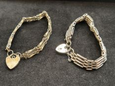 2 Silver gate bracelets