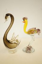 Two art glass figures, 30cm