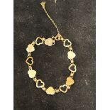 9ct Gold bracelet with safety chain (safety chain