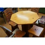 Continental solid wood table with four chairs