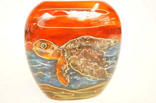 Anita Harris Turtle vase signed in gold