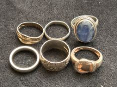 6 Silver rings