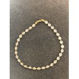 9ct gold bracelet set with white stones, weight 3.