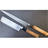 Antique Japanese Chefs knife set signed Sakai HIDE