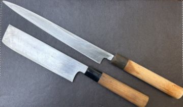 Antique Japanese Chefs knife set signed Sakai HIDE