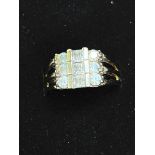 9ct Gold ring set with white gem stones Weight 5 g