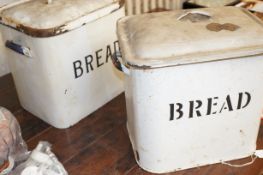Two vintage bread bins