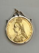 Queen Victoria 1887 Golden Jubilee £5 gold coin wi