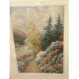 Large watercolour by Sydney P Winder rock garden A