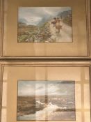 Pair of Victorian watercolours, cattle & sheep sce