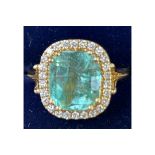 Colombian Emerald and diamond ring set in 18ct gol