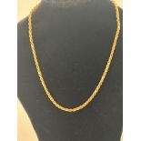 14ct gold rope necklace, total weight 20.9grams, l