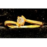 18ct Gold ring set wth solitaire diamond 0.20 cara