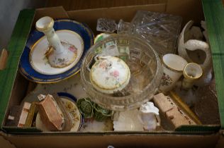 Unsorted box of glass & ceramics