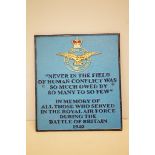 Cast RAF battle of Britain sign