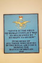 Cast RAF battle of Britain sign