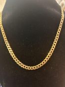 9ct gold curb chain 43cm weight 20.8 grams